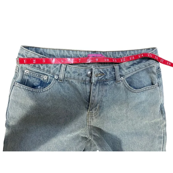 Edikted Light Wash Blue Wide Leg Jeans M - Picture 7 of 7